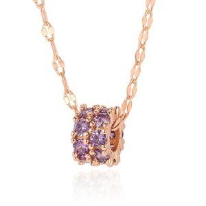 Bohemia 14K Rose Gold and Genuine Amethyst Pendant NWOT